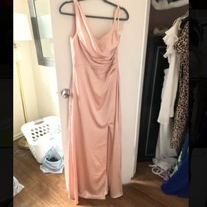 Revelry blush Maxine bridesmaid dress